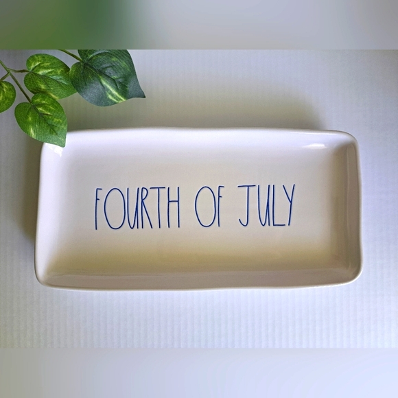 Rae Dunn Ceramic Fourth of July Patriotic Serving Tray Platter - Picture 2 of 6